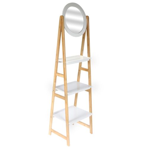 Etagère de salle de bain design scandi Copenhague - L. 43 x H. 163 cm - Blanc