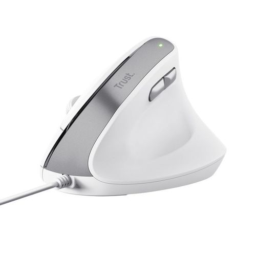 Trust Bayo II - Souris verticale - ergonomique - pour droitiers - optique - 6 boutons - filaire - USB - blanc