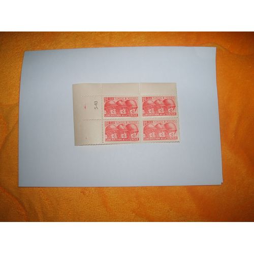 Lot De 4 Timbres Neufs Tunisie Postes / Liberation De La Tunisie 1,50 + 8,50