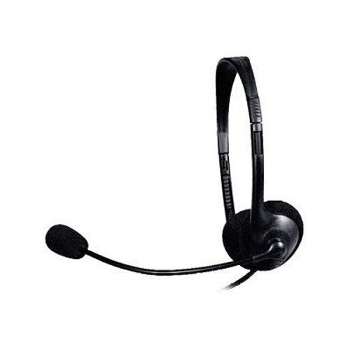 DACOMEX Casque Stéréo avec Microphone - Micro-casque - sur-oreille - filaire - noir