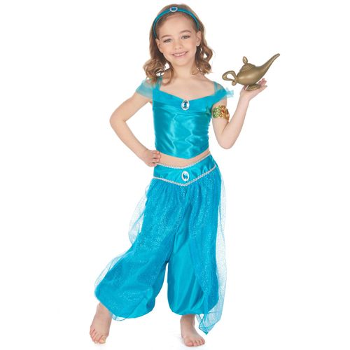 Déguisement Princesse Orientale Bleue Fille - Taille: S 4-6 Ans (110-120 Cm)