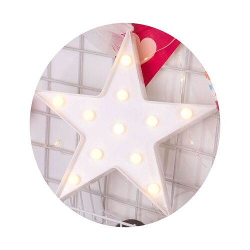 Lampe Décorative Maison Pentagramme Veilleuse Led Lumière Blanc Chaude Blanc Yonis