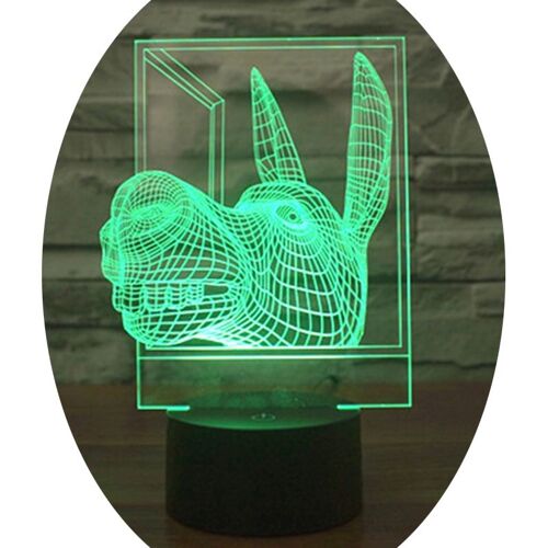 Lampe Créative 3d Forme Âne Ampoules Led 7 Couleurs Tactile Usb Yonis