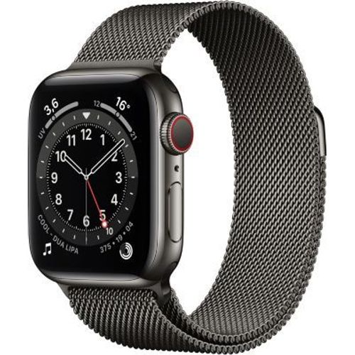 Apple Watch Series 6 (GPS + Cellular) - Boitier 40 mm acier graphite avec bracelet milanais graphite
