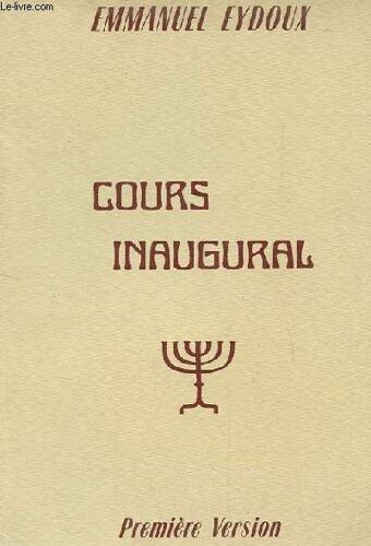 Cours Inaugural