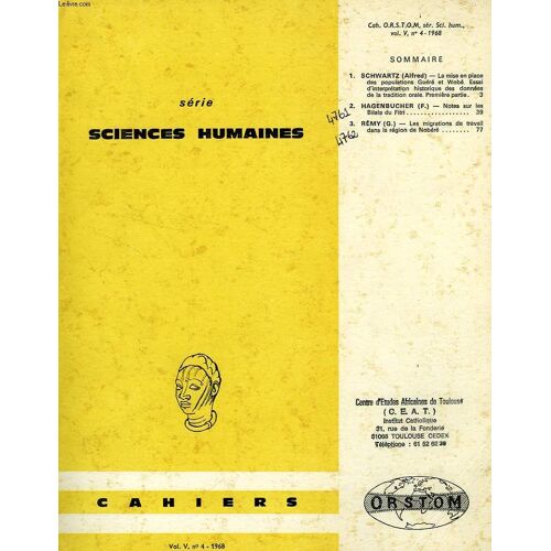 Cahiers Orstom, Sciences Humaines, Vol. V, N° 4, 1968