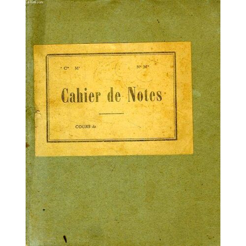 Cahier De Notes, Cours D'histoire (Manuscrit)