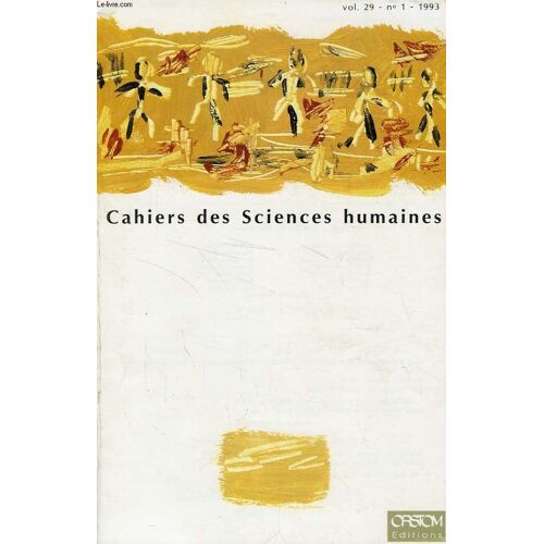 Cahiers Orstom, Sciences Humaines, Vol. Xix, N° 1, 1993
