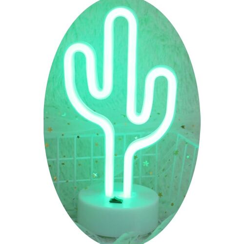 Lampe Led Décorative Cactus Veilleuse Néon Led Interrupteur Lumière Rose Yonis