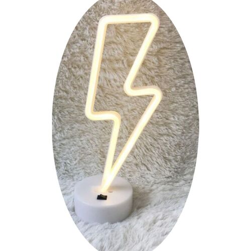 Lampe Led Décorative Éclair Tonnerre Veilleuse Néon Interrupteur Lumière Rose Yonis