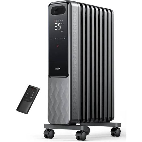 Radiateur à bain d'huile 2000W Portable 9 éléments Mobile Chauffage électrique avec Thermostat, 4 Modes