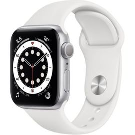 Apple Watch Series 6 (GPS) - Boitier 40 mm aluminium argent avec bracelet sport blanc