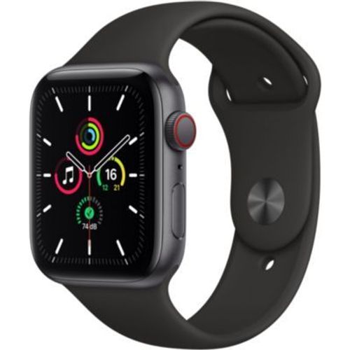 Apple Watch SE (GPS + Cellular) - Boitier 44 mm aluminium gris avec bracelet sport noir
