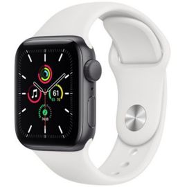 Apple Watch SE (GPS) - Boitier 40 mm aluminium argent avec bracelet sport blanc