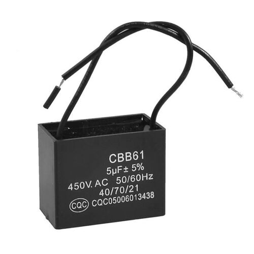 Condensateur CBB61 Non Polaire de Courant de Moteur de Ventilateur de Plafond à CA 450V 5UF