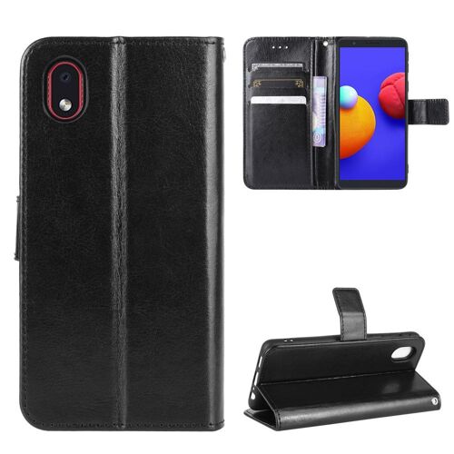 Etui type portefeuille Galaxy A01 CORE noir vintage