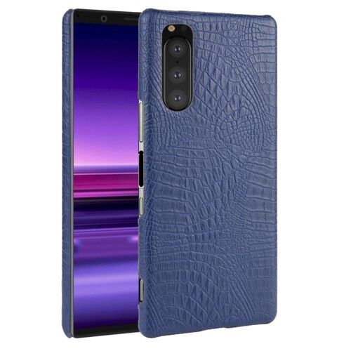 Classique Élégant Étui Pour Sony Xperia 5 Anti Éraflure Housse De Protection Compatibilité Mode Classique D'alligator - Bleu