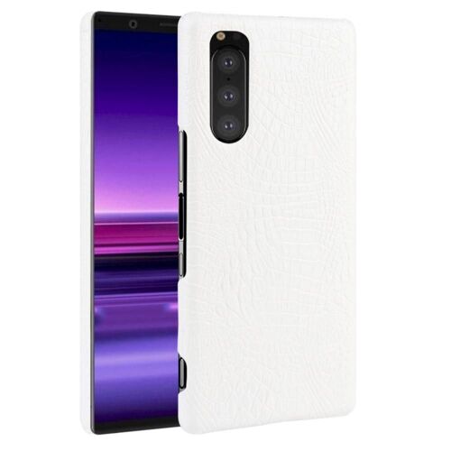 Classique Élégant Étui Pour Sony Xperia 5 Anti Éraflure Housse De Protection Compatibilité Mode Classique D'alligator - Blanc