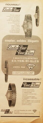 Publicité Ancienne (Février 1962) Pour Les Bracelets Extensibles " Elasto Fixo" Et " Fixo Flex " Créés Par " Rowi "