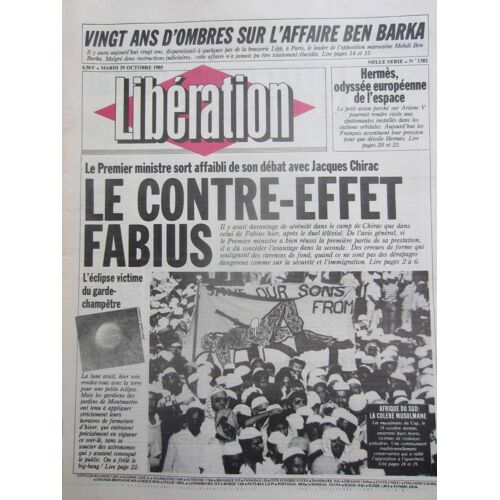 Liberation N° 1382 Du 29/10/1985