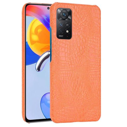 Étui Pour Classique Élégant Xiaomi Redmi Note 11 Pro 4g/5g Housse De Protection Compatibilité Anti Éraflure Mode Classique D'alligator - Couleur Orange