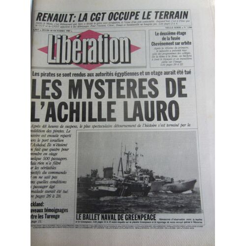 Libération 1366 Mes Mystères De L'achille Lauro
