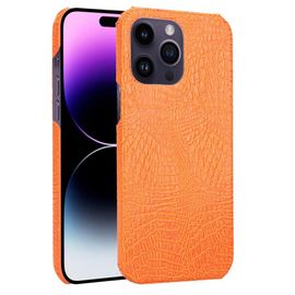 Classique Élégant Étui Pour Iphone 14 Pro Max Anti Éraflure Mode Classique D'alligator Housse De Protection Compatibilité - Couleur Orange
