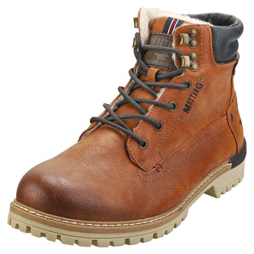 Mustang Lace Up Side Zip Bottes Chukka Cognac Marron