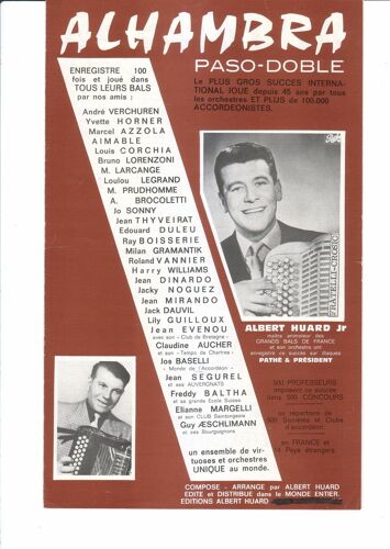 Alhambra Et Caballero  Célèbres  Paso Doble Pour Accordéon