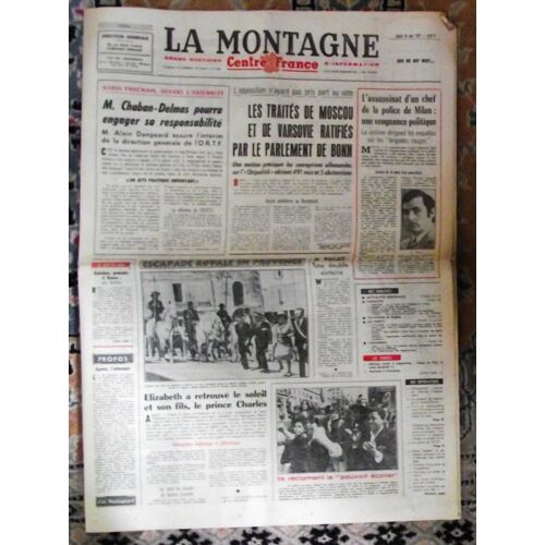 Centre France 18 Mai 1972.Les Traités De Moscou Et Varsovie Ratifiés Par Le Parlement De Bonn