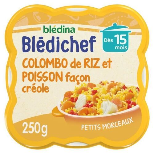 Blédina Blédichef, Repas Bébé, Dès 15 Mois, Colombo Riz Poisson À La Créole, 1x250g