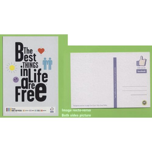 Carte Postale Postcard The Best Things In Life Are Free Groupe Non Stop Media