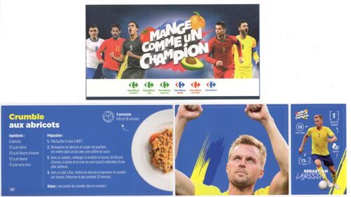 Autocollant Sticker Recette Image Foot Mange Comme Un Champion - 28 - Sebastian Larsson Suède - Crumble Aux Abricots / Carrefour 2020