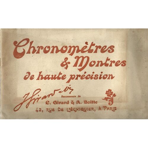 Catalogue Girard Chronomètres