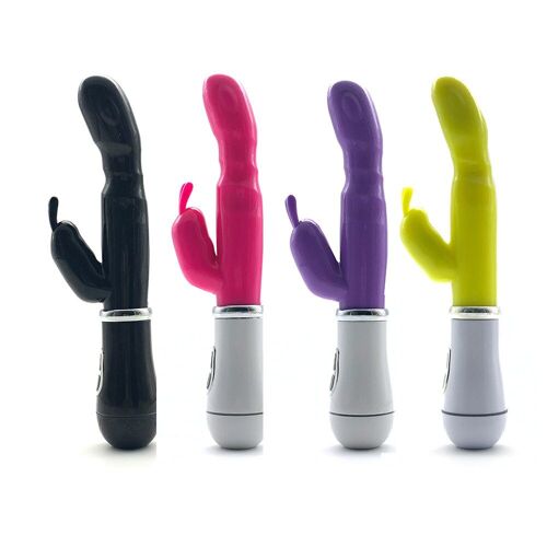 Vibromasseur Imperméable À Double Tige, 4 Couleurs, Jouet Sexuel Pour Femme, Accessoire De Masturbation, Lapin