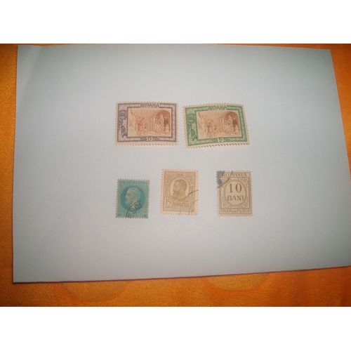 Lot De 5 Timbres De Roumanie 2 Non Obliteres Et 3 Obliteres