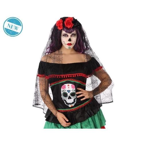 Atosa - Coiffe Fleurie Et Dentelle - Los Muertos - Femme