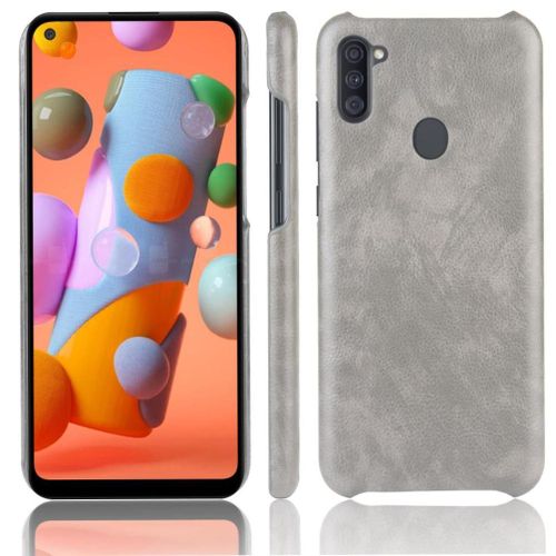 Rétro Étui Pour Samsung Galaxy M11 Housse De Protection Anti Éraflure Rétro Modèle De Litchi Compatibilité - Gris