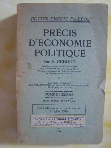 Précis D'économie Politique - Tome 2 -6° Édition - 1939