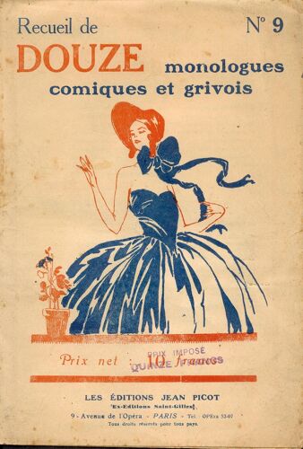 Recueil De Douze Monologues Comiques Et Grivois  N° 9