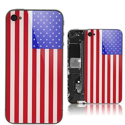 Kit De Remplacement + Tournevis TORX  Pour Iphone 4G (Pas 4S) - Drapeau USA - VITRE ARRIERE