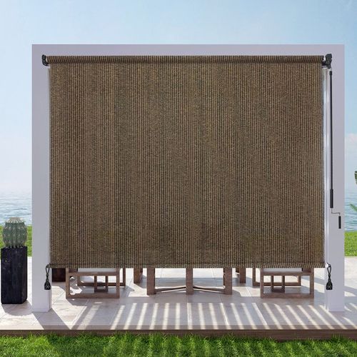 Store Enrouleur Extérieur 120x240cm, Gris Clair | Intimité Maximale et Toile HDPE Bloquant 90% des UV | Protection Solaire et Vent pour Terrasse, Balcon, Jardin