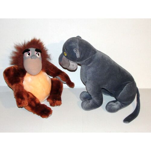 Peluche Le Livre De La Jungle Disney Lot 2 Doudou La Panthere Bagheera Et Le Singe Roi Louis Vintage