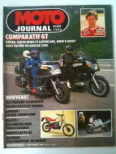 Moto Journal N°666 Comparatif G.T Silver Wing Aspencade Bmw K100rt / 125 Peugeot /Suzuki 125 Gamma