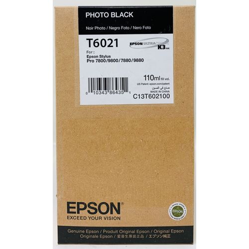 Epson T6021 - 110 ml - photo noire - originale - cartouche d'encre - pour Stylus Pro 7800, Pro 7880, Pro 9800, Pro 9880