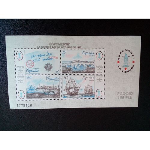 Timbre Espagne Yt Bf 36 Espamer '87 La Corogne 1987 ( 2 040904 )