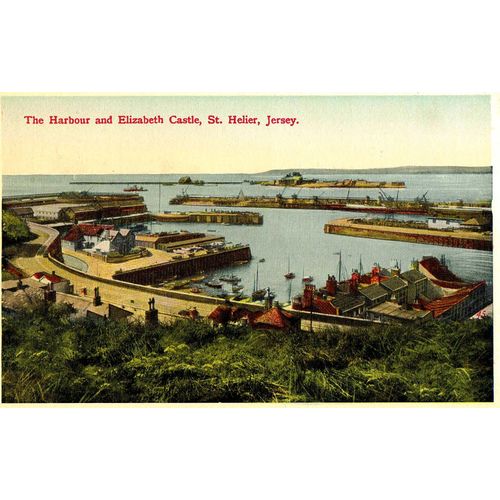 Carte Postale Ancienne, Jersey, St. Helier, The Harbour And Elizabeth Castle