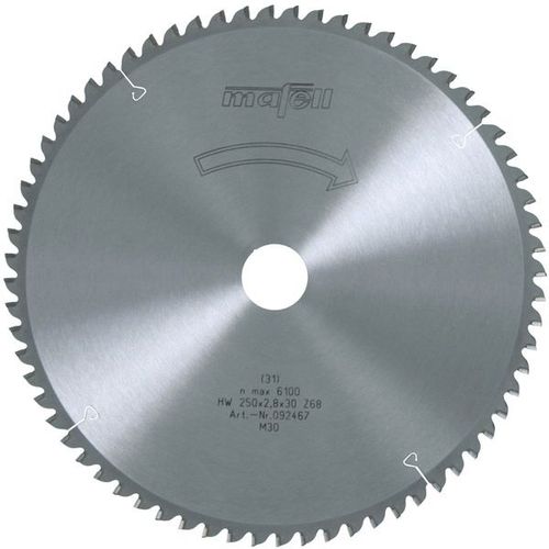 Lame de scie au carbure MAFELL 68 dents denture creuse trapèze 250x2.8 / 2.8x30 mm - 092467