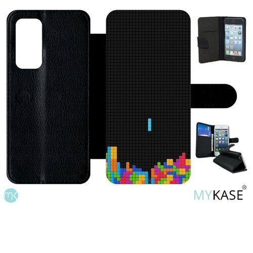 Etui À Rabat Huawei P40 - Tetris Black - Simili-Cuir - Noir