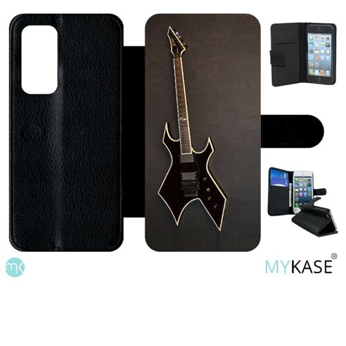 Etui À Rabat Huawei P40 - Guitare Rock N Roll - Simili-Cuir - Noir